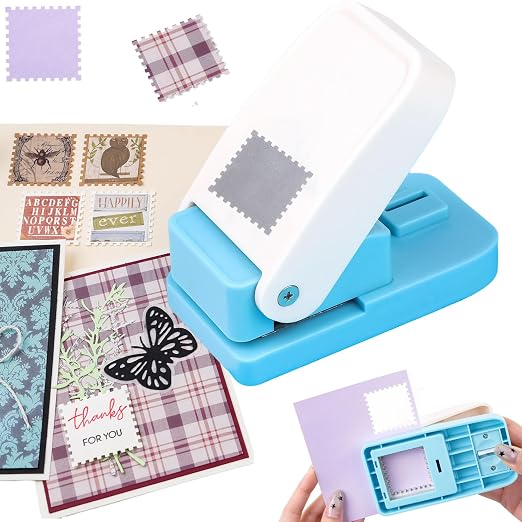 Square Stamp Punch, 1 Inch Square Stamp Puncher Postage Stamps Punches by CYFUNDESIGN