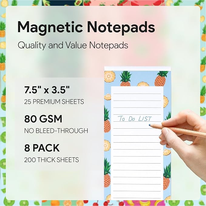 8 Magnetic Notepads – Notepads for Grocery List, Shopping List, To-Do List - Image 2