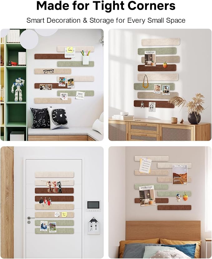 Small Cork Bulletin Board Tiles, Felt Wall Decor and Office Desk Accessories - Image 7