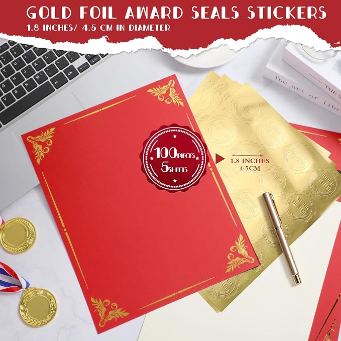 Fainne 100 Sets Certificate Paper Kit Single Sided Awards Holder - Image 3