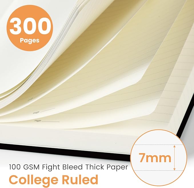 Lined Spiral Notebook Journal for Work, 300 Pages Thick B5 College Ruled - Image 2