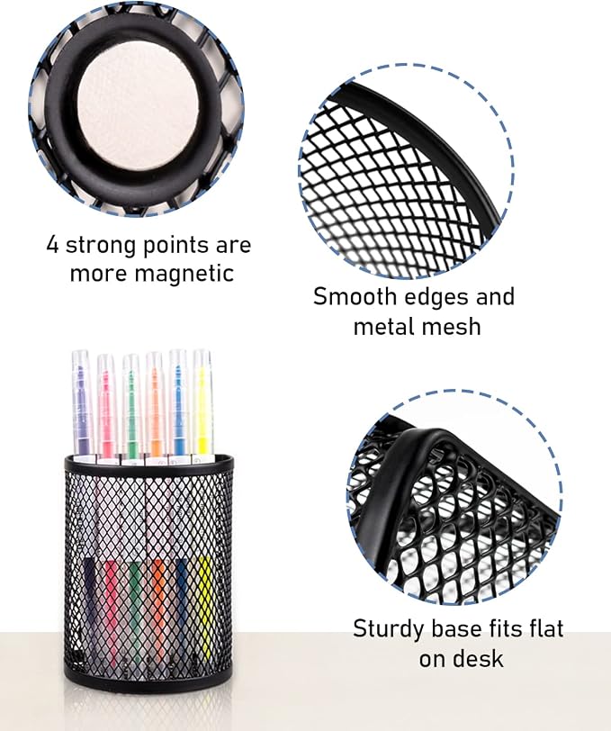 QYH Magnetic Pen Holder 4 Pack Pencil Locker Organizer Accessories - Image 4