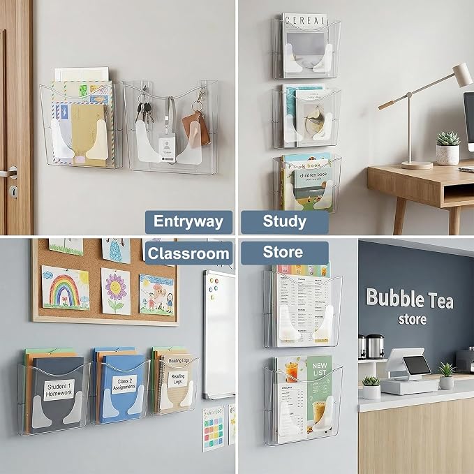 PAG 6-Pocket Clear Wall Mount File Organizer - Image 3