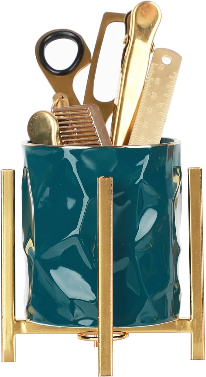 Gold pencil cup Sturdy metal frame by SIEBOLD