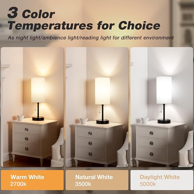 Dicoool 17Inch Tall Bedroom Lamps - Image 3