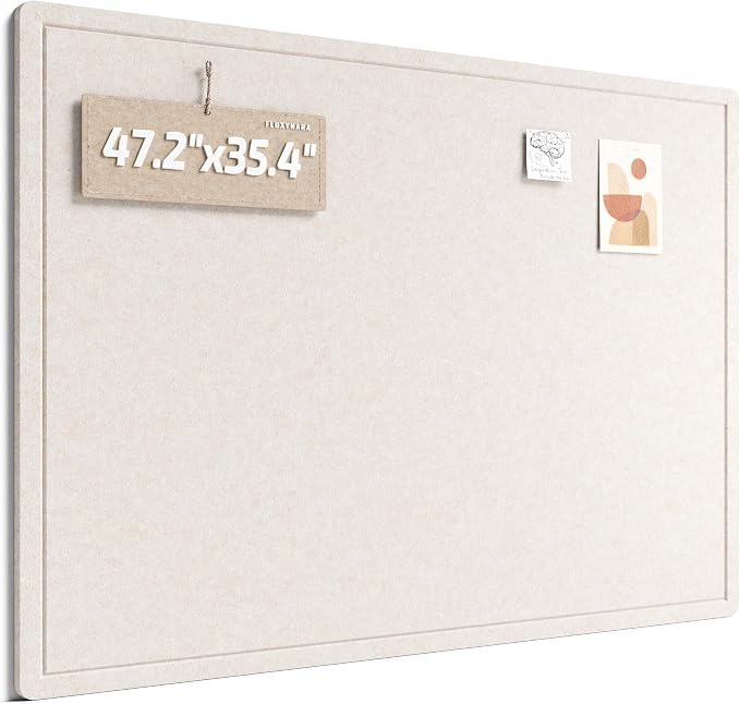 Fluxynara Large Bulletin Board, 47.2" x 35.4" Cork Board Alternative by FLUXYNARA