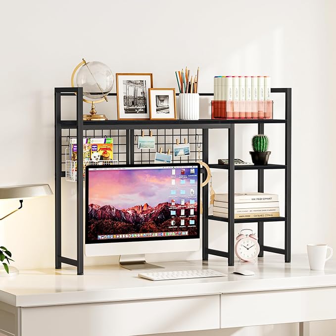 Snughome Desk Shelf, 38.6" Desktop Organizer Shelf, Desk Hutch - Image 2