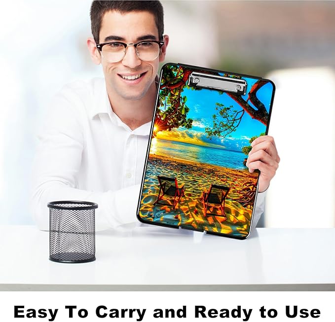 Beach Sunset A4 Clipboard with Storage Pen Holder, Clipboards Organizer Nursing - Image 6