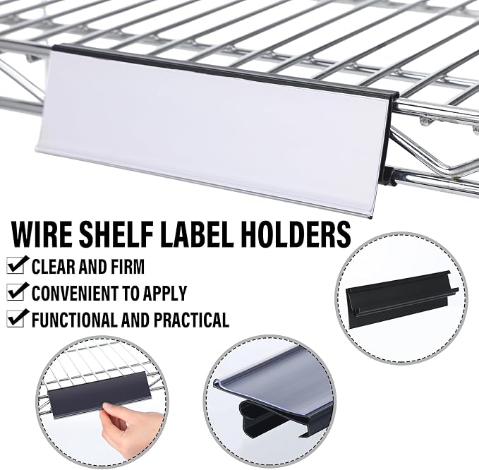 Kathfly 100 Pcs Wire Shelf Label Holders Compatible - Image 3