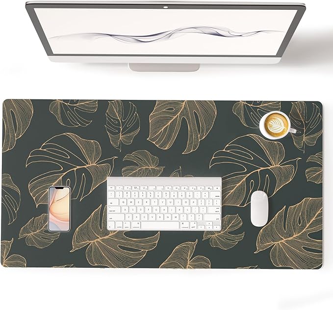 Colorful Star Large Mouse Pad, Monstera Leaves Waterproof Office Desk Mat by ColorfulStar