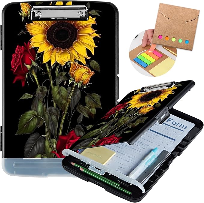 Clipboard with Storage, Heavy Duty Plastic Storage Clipboard with Low Profile - Image 2