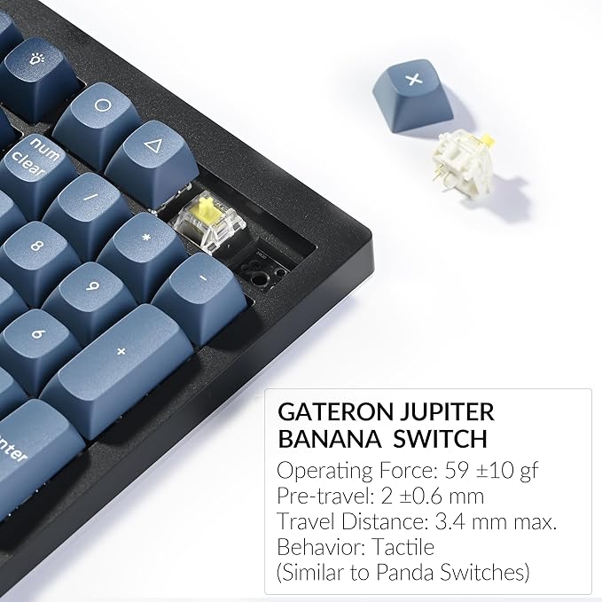 Keychron V6 Max Wireless Custom Mechanical Keyboard, 2.4 GHz Bluetooth QMK Full-Size Layout RGB with Hot-swappable Gateron Banana Switch Compatible with Mac Windows Linux-DeskLoop Office