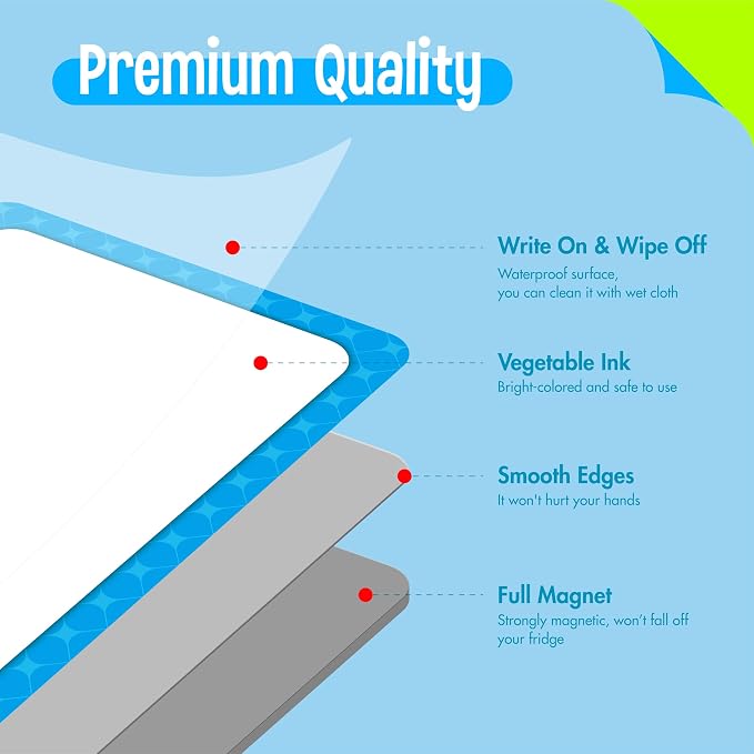 5 PCS Large Magnetic Labels, 5 Colors Reusable Dry Erase Blank Magnets Write & - Image 4