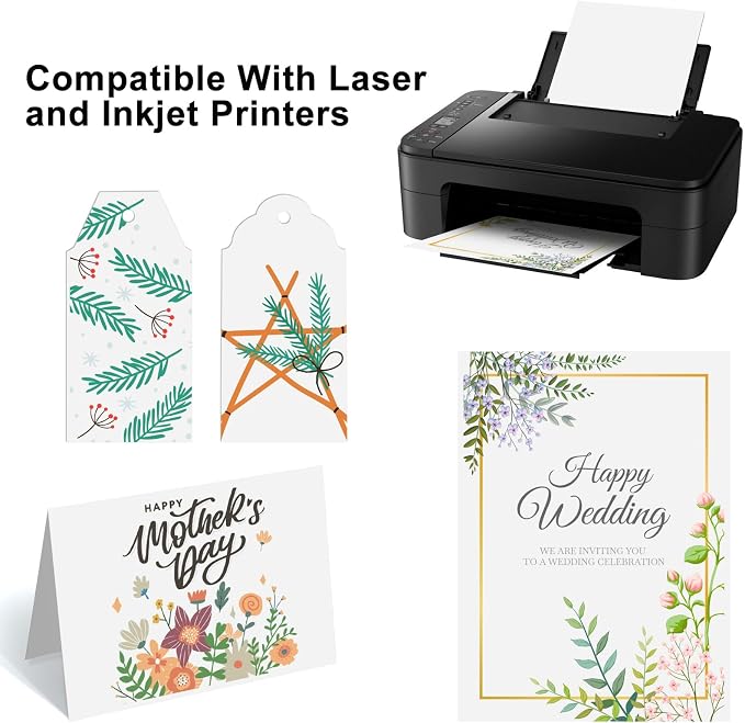 OcePor 200 Sheets White Cardstock Paper, Colored Printer Paper 8.5 x 11 - Image 5