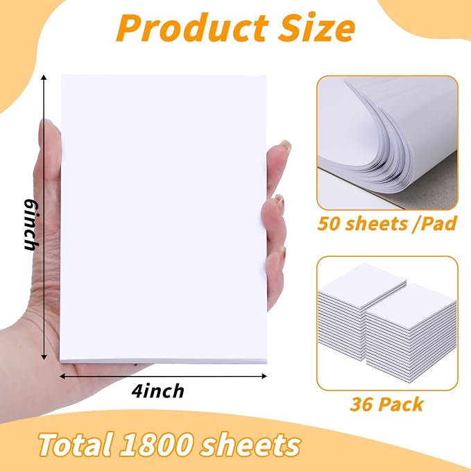 Note Pads 4x6, 36 Pack Small NotePads, Server Pads, Scratch Pads 4x6, Memo Pads - Image 2