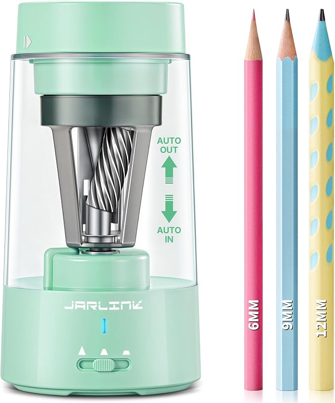 JARLINK Electric Pencil Sharpener, Fully Automatic Rechargeable Pencil Sharpener by JARLINK