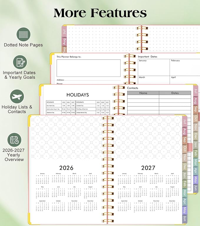 Academic Planner 2026-2027, Hardcover Weekly and Monthly Calendar Planner from - Image 6
