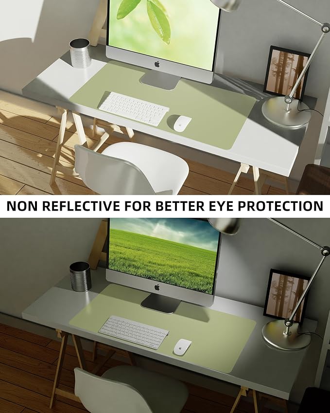 Leather Desk Pad Protector, Mouse Pad, Office Desk Mat, Non-Slip PU Leather - Image 6