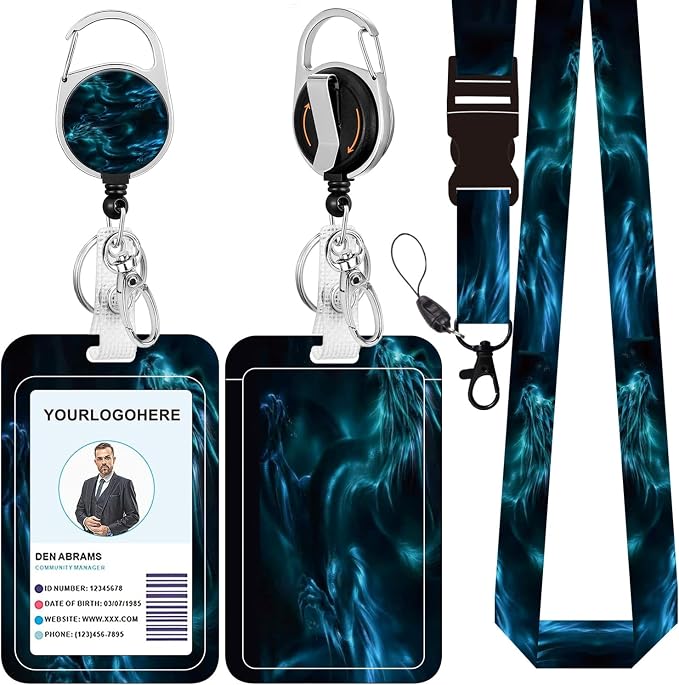 Badge Lanyard and ID Badge Holder, Retractable Badge Reels by BILLTEFUL