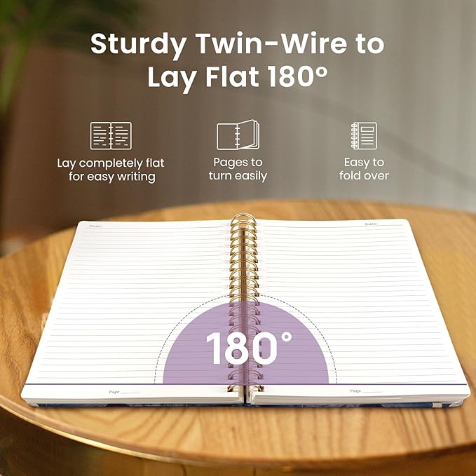 Lined Spiral Notebook Journal for Work, 300 Pages Thick B5 (7.1"x10") College Ruled Journal for Women & Writing, Hardcover Notebook for Note Taking, Perfect for Office Home School, Distant Peak-DeskLoop Office