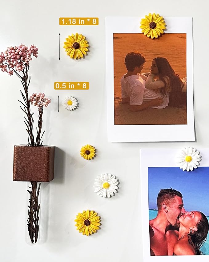 16 pcs -Cute Daisy Magnet, Small Flower Magnet - Image 6
