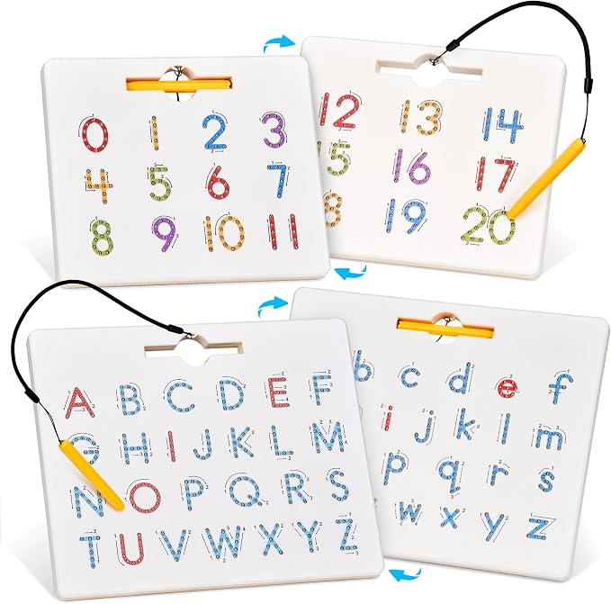 GAMENOTE Double Sided Magnetic Letter & Number Board Set by Gamenote
