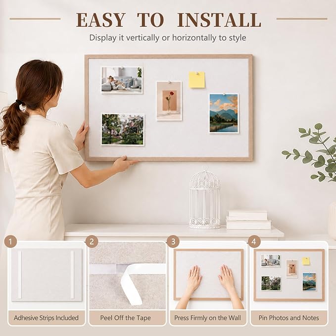 Bulletin Board Felt Pin Board, 24 x 18 Inch Office Cork Board Alternative - Image 7