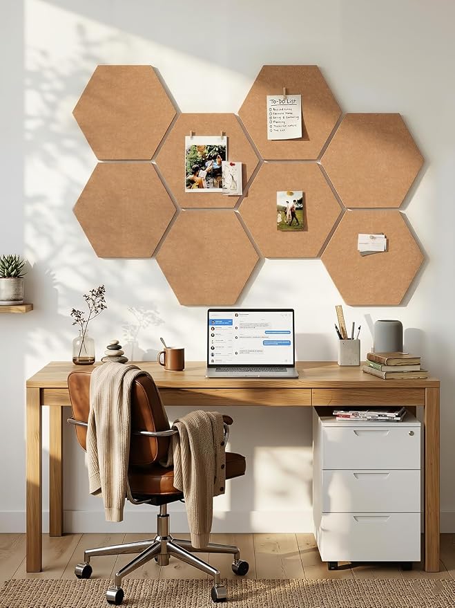 12" Large Bulletin Board with 30 Push Pins, Felt Wall Tiles - Image 9