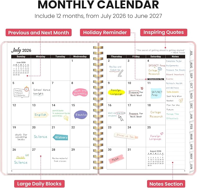 Planner 2026-2027, Monthly and Weekly Academic Planner July 2026 - Image 2