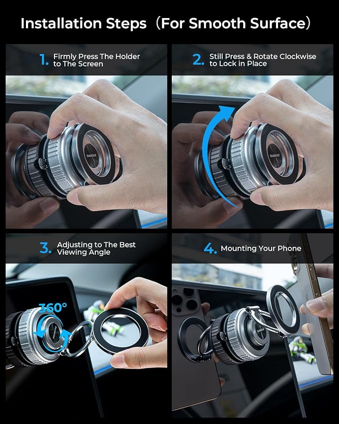 DIMONCOAT 2025 Upgraded 360° Rotation Vacuum Magnetic Phone Holder - Image 7
