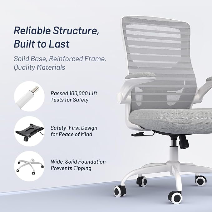 Office Chair for Long Hours & Back Pain Relief – 4" Molded Foam Cushion - Image 8