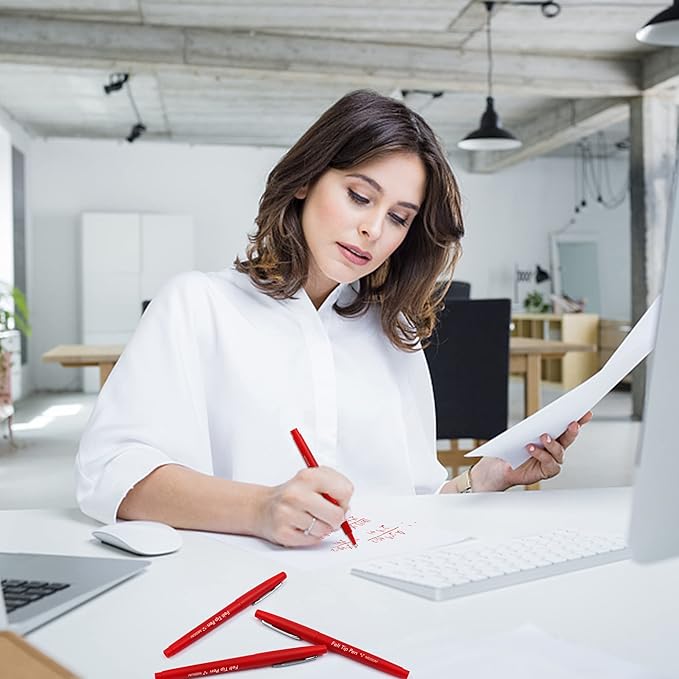 Lelix Felt Tip Pens, 30 Red Pack, 0.7mm Medium Point, Felt Tip Markers Pens for Journaling, Writing, Note Taking, Planner, Perfect for School Office and Art Supplies-DeskLoop Office