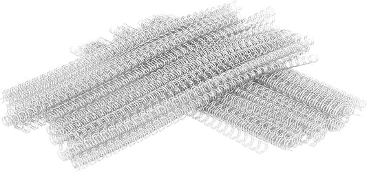 100 Pack Double Loop Wire Binding Spines, YolieraArt Wire Binding Spines, 5/8 Inch Binding Wire for Letter Size ((140 Sheet Capacity, 3:1 Pitch, Silver)-DeskLoop Office