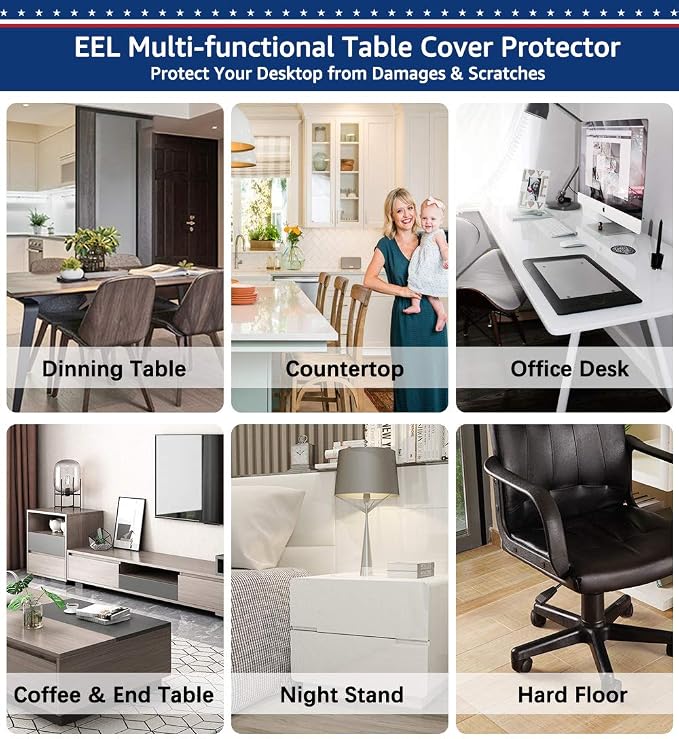 24 X 48 Inch Clear Desk Pad Protector Transparent Desk Mats Blotter on Top of - Image 6