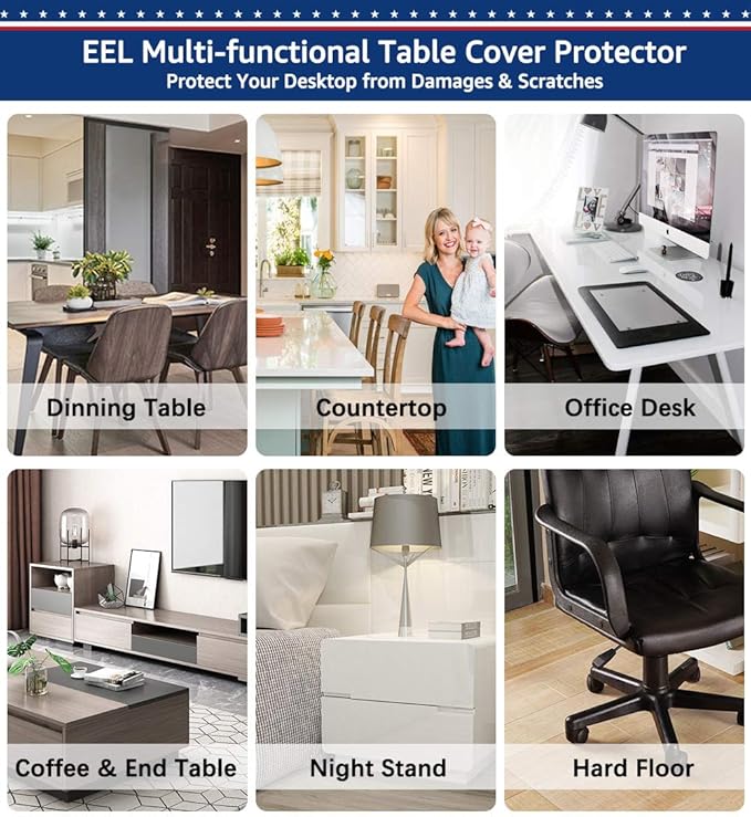 24 X 36 Inch Clear Large Desk Pad Blotter Home Office Table Protector on Top of - Image 6