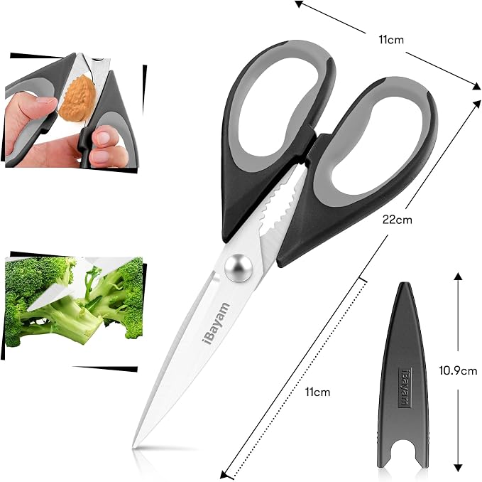 Kitchen Gadgets Utensils Set for Home, iBayam 8.5" Kitchen Scissors - Image 3