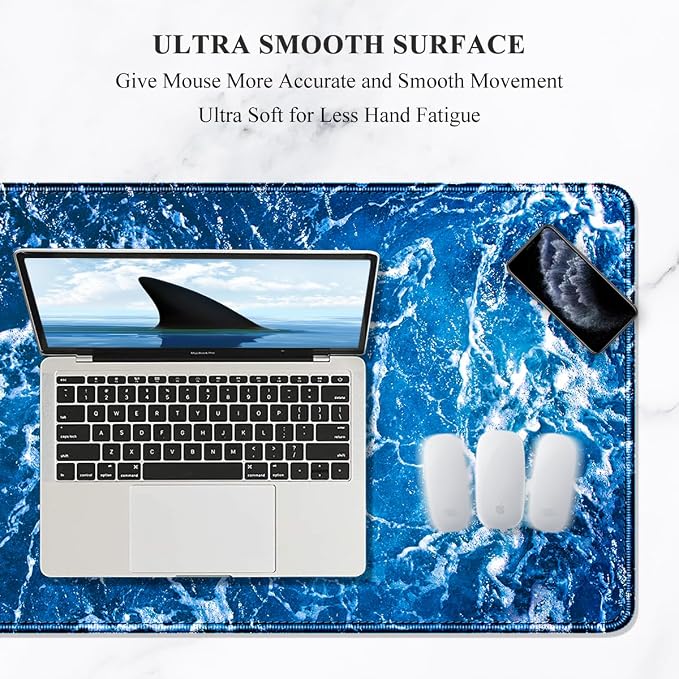 Auhoahsil Large Mouse Pad, XXL Desk Pad, Extened 35" x 15", Non-Slip Rubber Base - Image 3