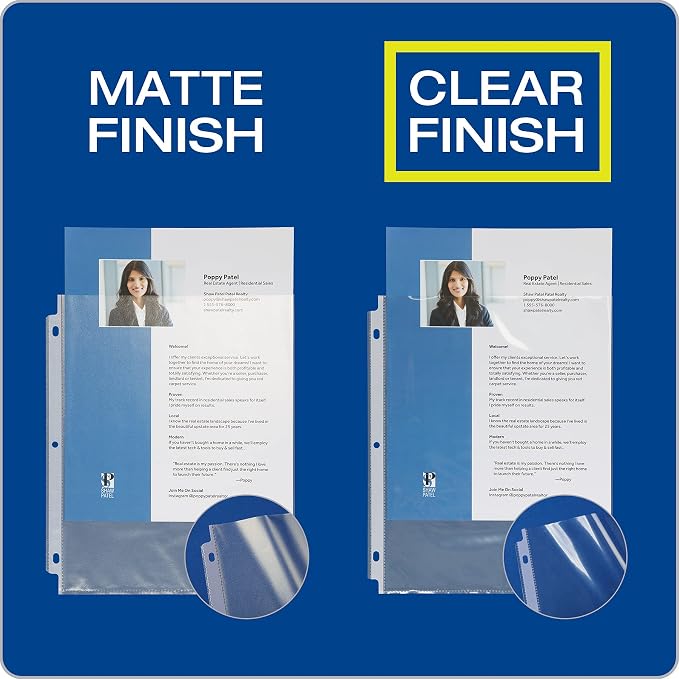 Oxford Sheet Protectors, 100 Pack, Letter Size, Heavy Duty Clear Sheet - Image 2