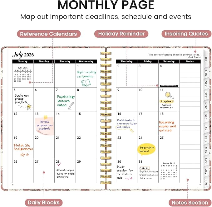 Planner 2026-2027, Academic Monthly and Weekly Calendar Planner - Image 2