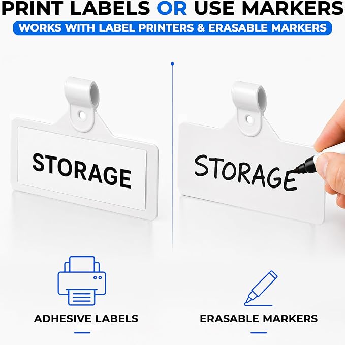 Gluposti Shelf Labels for Wire Shelving, Wire Rack Label Holders for Shelves - Image 4