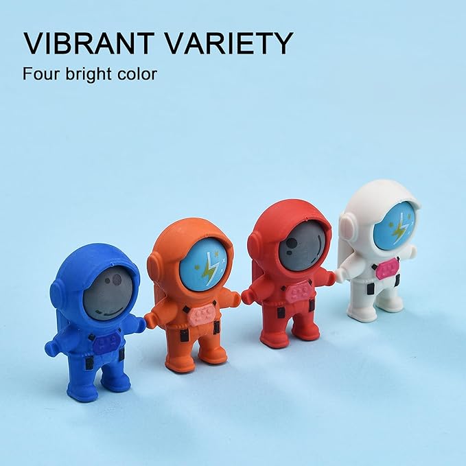 20Pcs Outer Space Themed Erasers for Kids Bulk, Kawaii Cute Spaceman Eraser for School Classroom Supplies Party Favors-DeskLoop Office