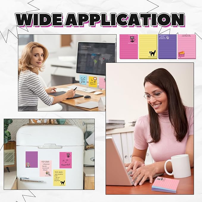 12 Pcs Funny Sticky Notes for Work 4x3 Inches Sarcastic Self Adhesive Notepads - Image 5