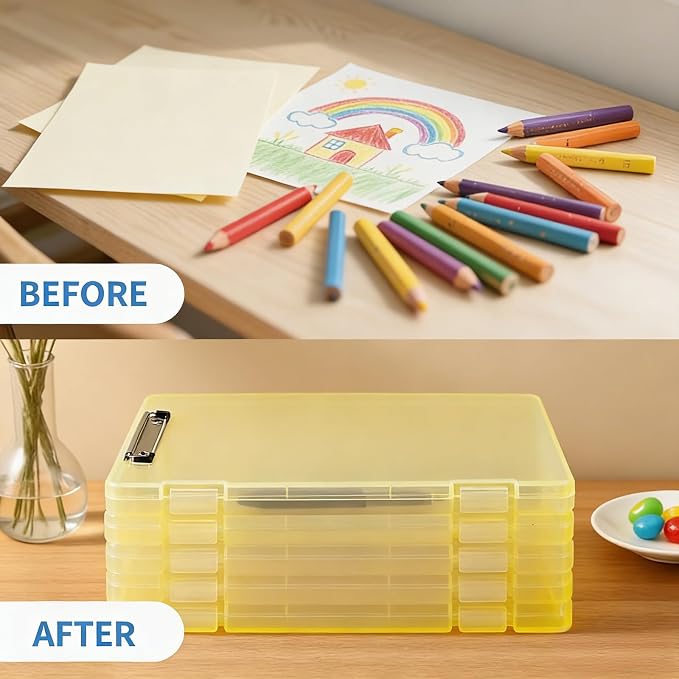 Letter Size Clipboard with Storage 8.5 * 11, Plastic Clear Yellow Clipboard - Image 4