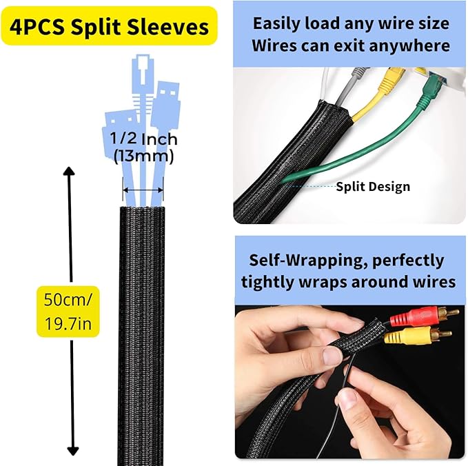 Cable Management Kit, 67 Adhesive Cable Clips, Topavatop Desk Cord Organizer - Image 5