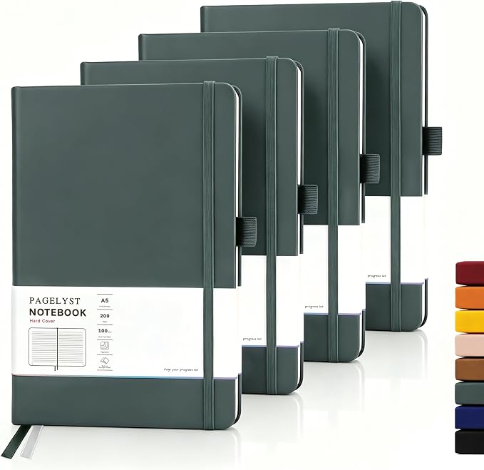 PAGELYST Lined Journal Notebook, 4 Pack Leather Journal by Unknown