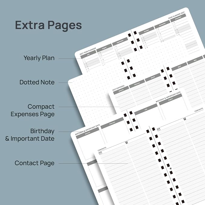 POPRUN 2027 Daily Planner One Page Per Day, Small 4.25" x 6.25", Calendar Book - Image 5
