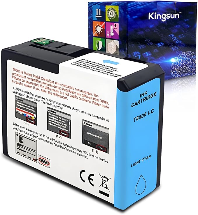 T850 Ink Cartridge T8505 T850500 Remanufactured Work for SureColor P800 (1-Pack, Light Cyan)-DeskLoop Office