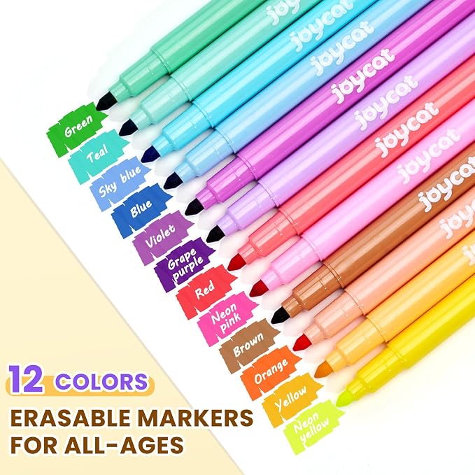 JoyCat 12 Pack Erasable Markers - Image 3