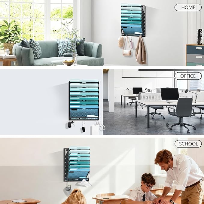 2 Pack 8-Tier Hanging Wall File Organizer - Image 4