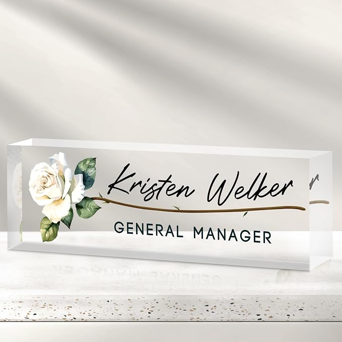 Desk Name Plate Personalized, Custom Name Plate by Gowelly